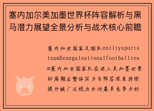 塞内加尔美加墨世界杯阵容解析与黑马潜力展望全景分析与战术核心前瞻